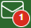 Collaboration manager inbox with mail waiting - envelope icon with numbered flag